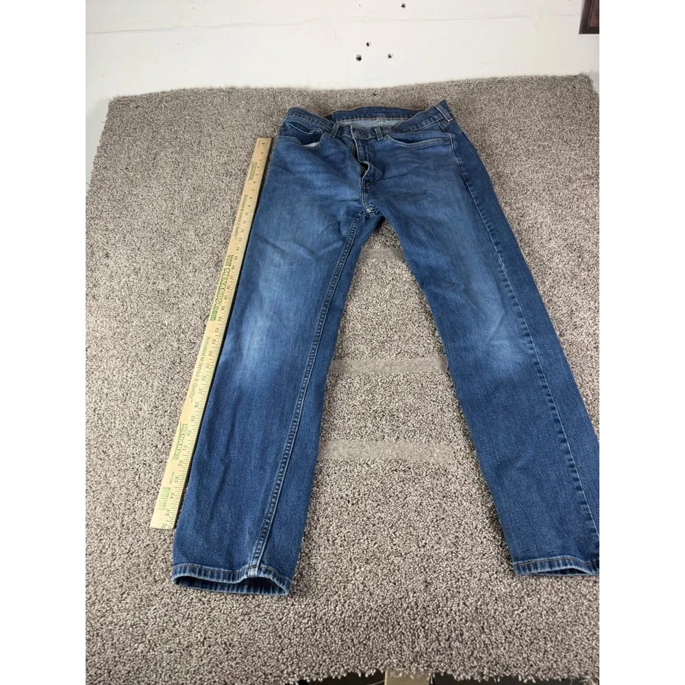 Levis 505 Regular Fit Straight Leg Jeans Mens 36x32 Blue Medium Wash Denim